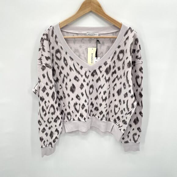 Michael Stars x Evereve NWT Camila Ikat Animal Print V-Neck Sweatshirt // L - Picture 5 of 13